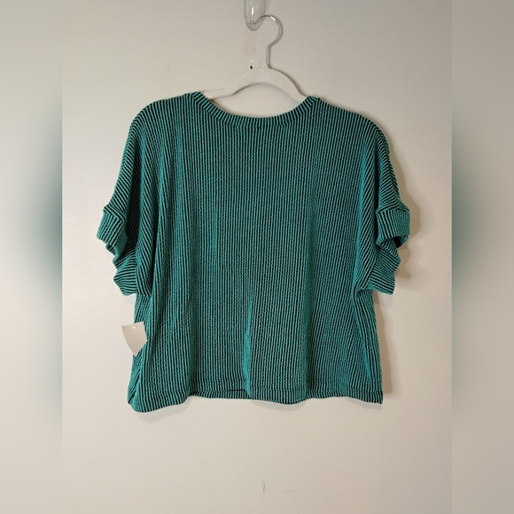 Teal Striped Women's Top - Picture 5 of 6